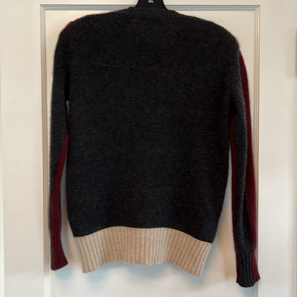 Burgundy, Grey, Tan 360 Cashmere Sweater - Picture 5 of 9
